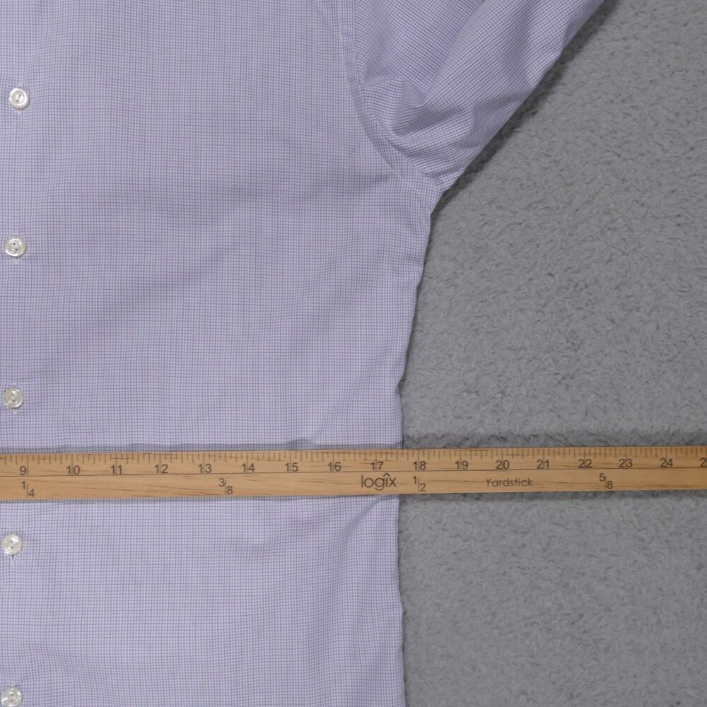 Eton Dress Shirt Mens 15 Slim Blue Pink Plaid Long Sleeve - Picture 10 of 15